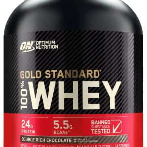 Gold Standard 100% Whey Protein Powder, Double Rich Chocolate, 5 Pound (Packaging May Vary)