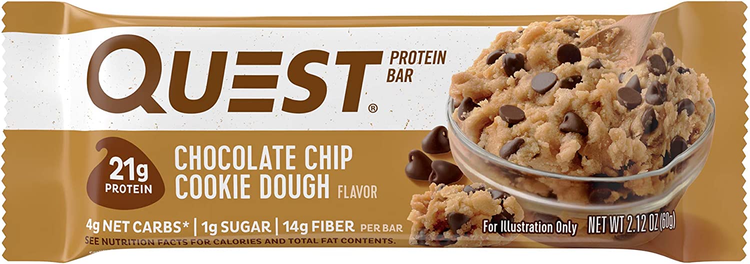 Nutrition Chocolate Chip Cookie Dough Protein Bars, High Protein, Low Carb, Gluten Free, Keto Friendly, 12 Count - Image 2