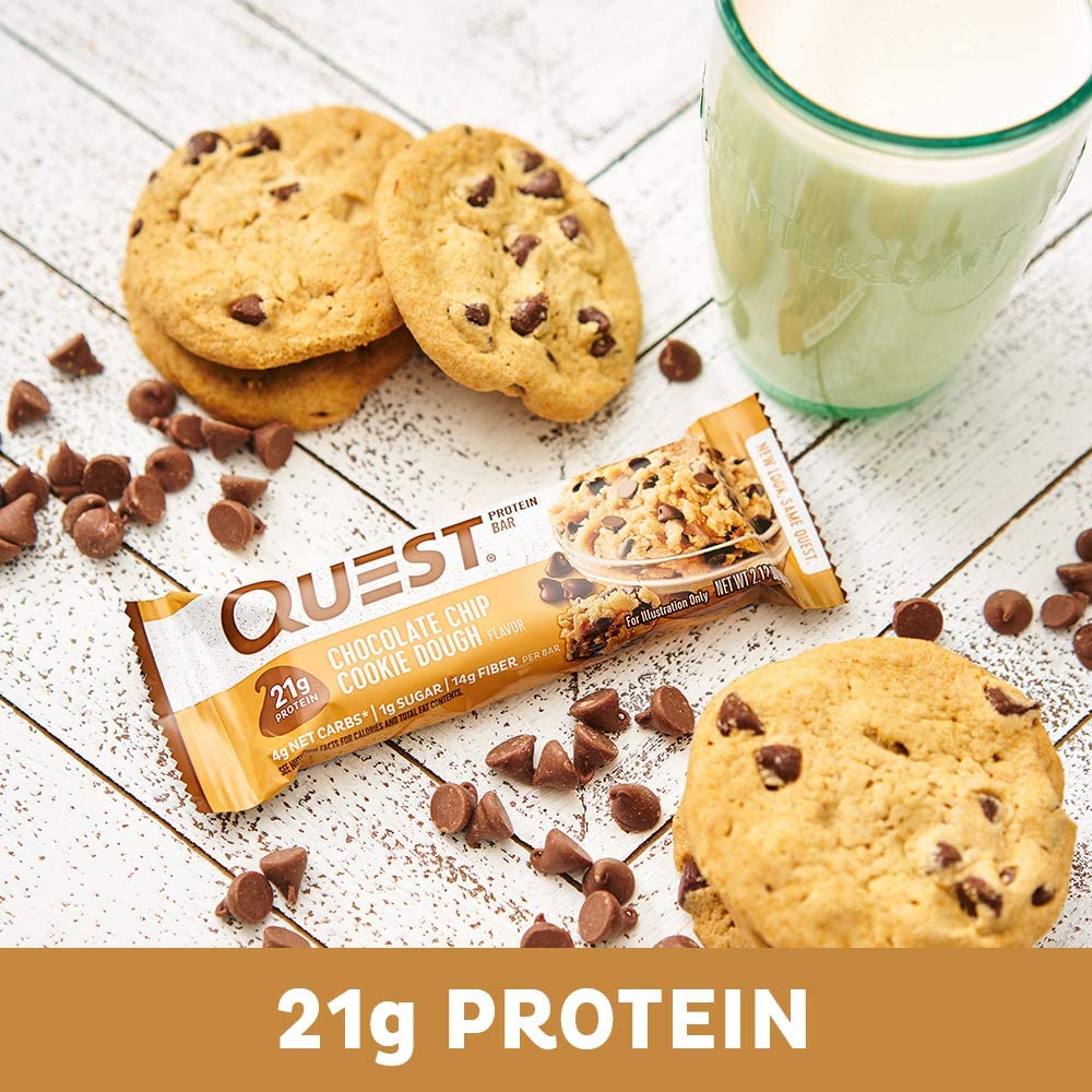 Nutrition Chocolate Chip Cookie Dough Protein Bars, High Protein, Low Carb, Gluten Free, Keto Friendly, 12 Count - Image 3