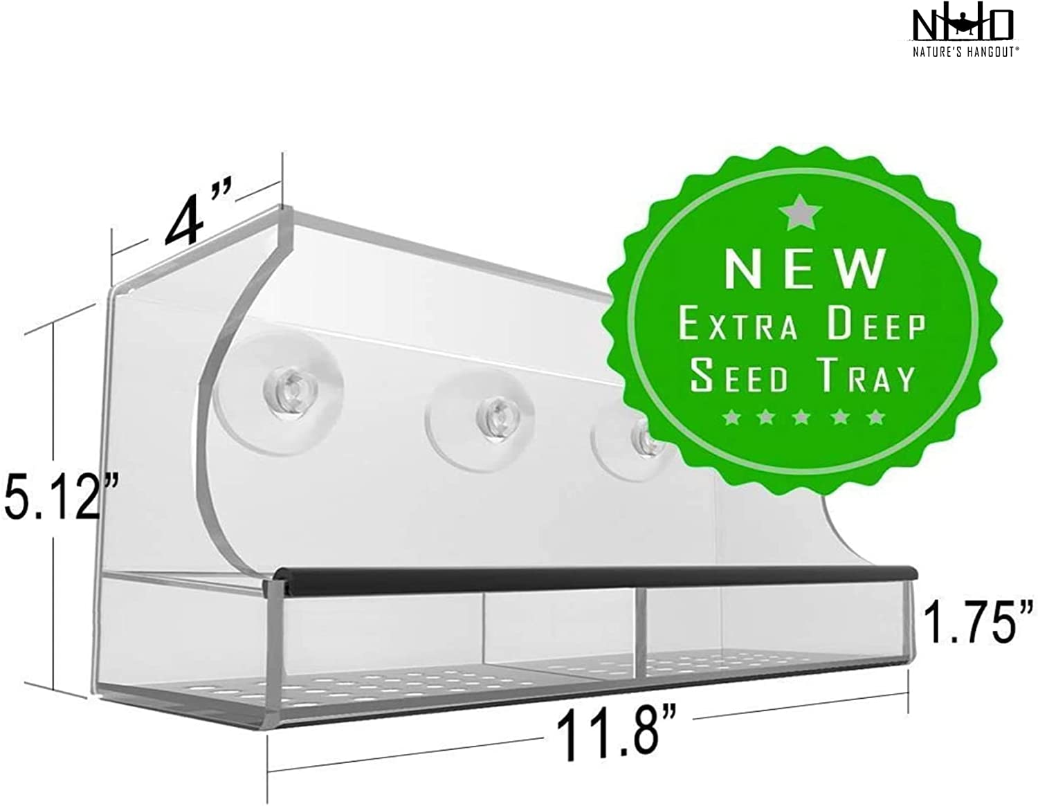 Clear Window Bird Feeders with Strong Suction Cups - Strong Suction Cup Bird Feeder - Window Clear Bird Feeders for Window - Bird Houses for Viewing - Big Bird Feeder for Outside - Image 3