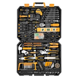 DEKOPRO 228 Piece Socket Wrench Auto Repair Tool Combination Package Mixed Tool Set Hand Tool Kit with Plastic Toolbox Storage Case